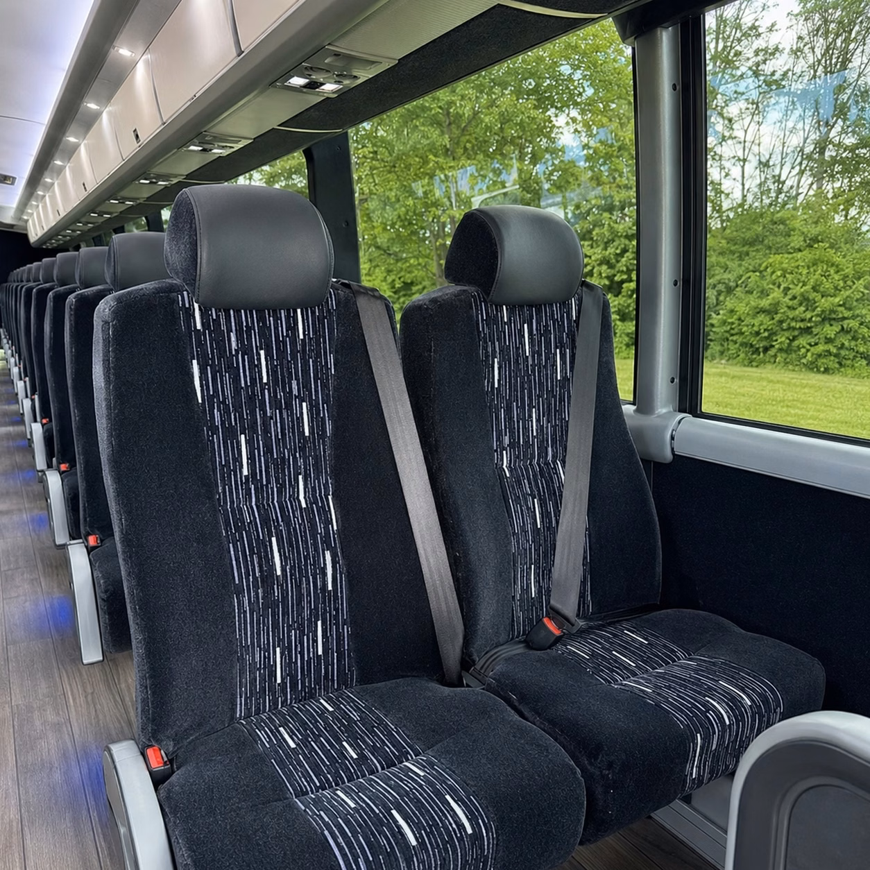 san leandro charter bus rental interior